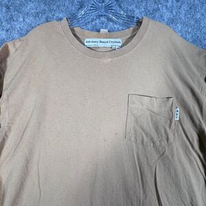 Advisory Board Crystals Long Sleeve T Shirt Mens XL Beige Flawed Minor Stains